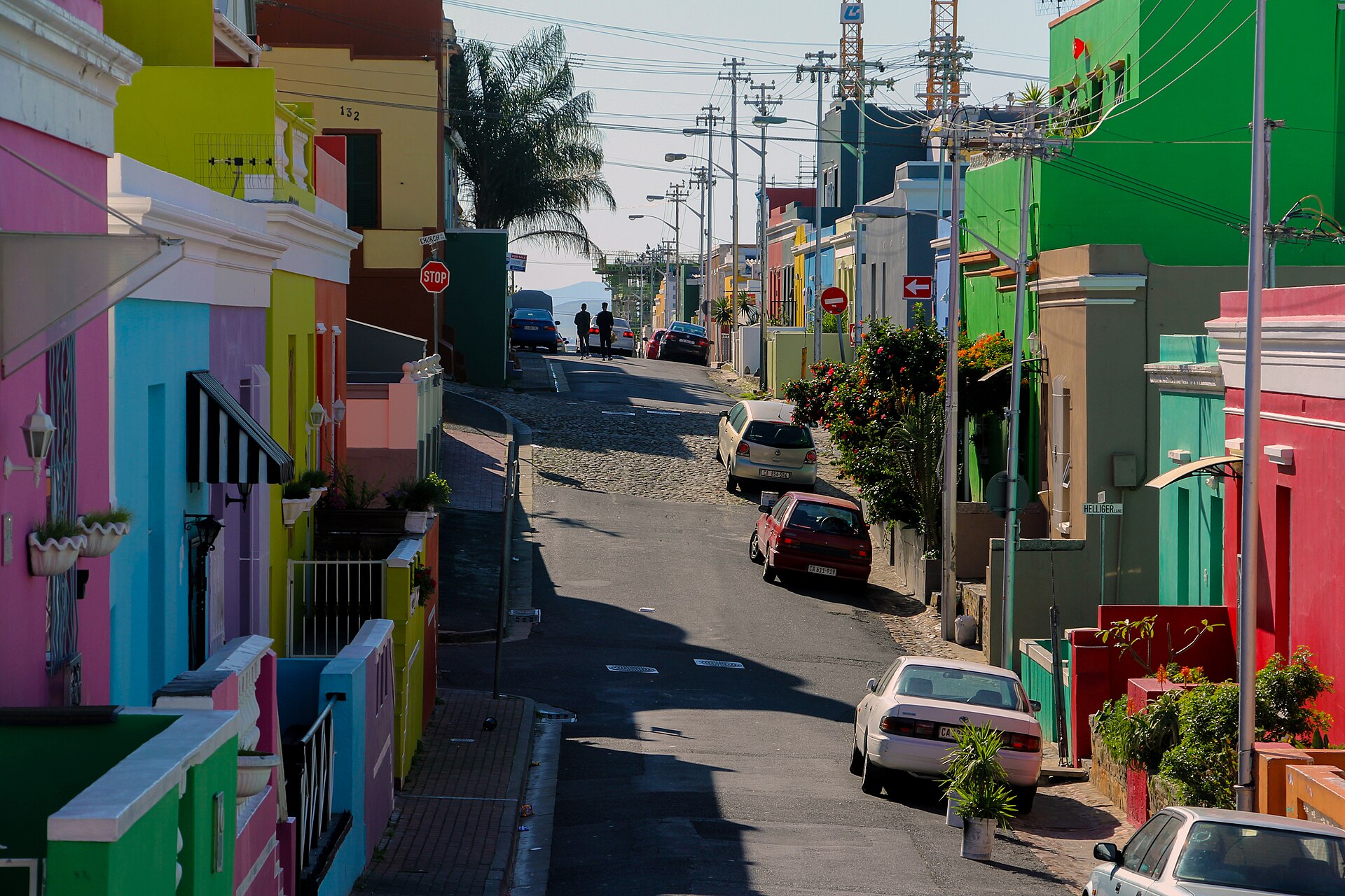 Colourful Bo-Kaap houses on Chiappini Street, Cape Town